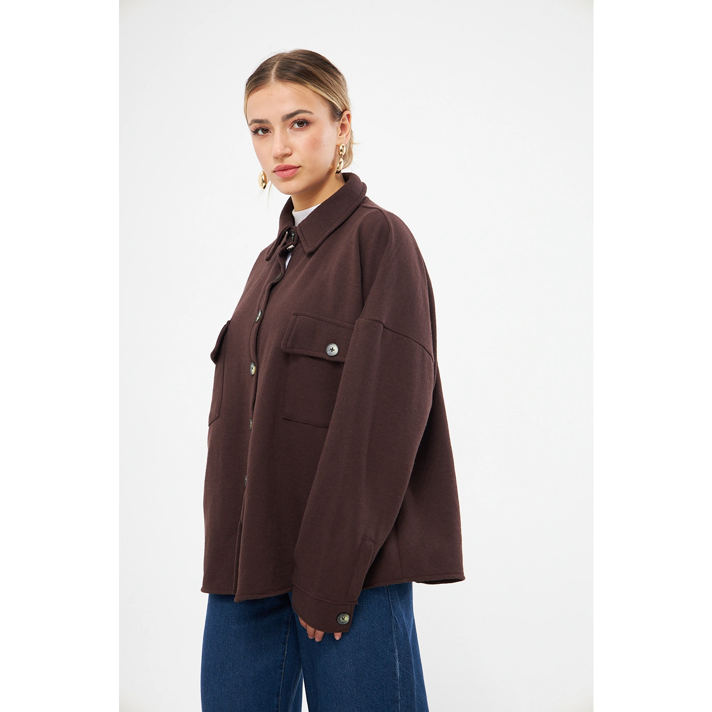 Chocolate Oversized Button Down Shirt | Montivo Pakistan