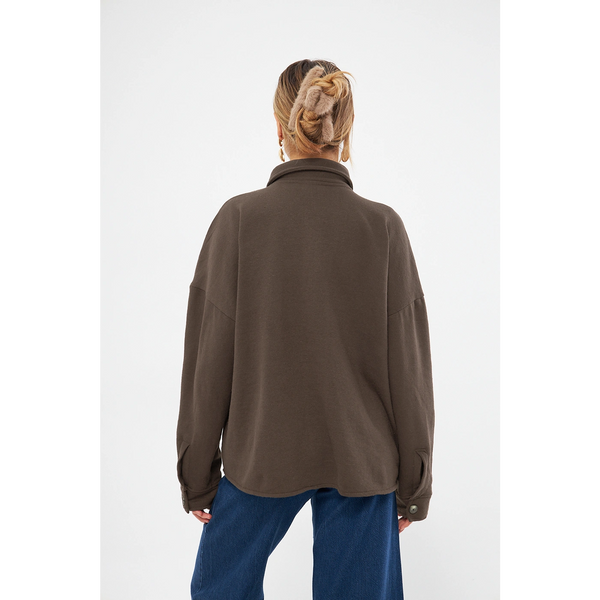 Brown Oversized Button Down Shirt | Montivo Pakistan