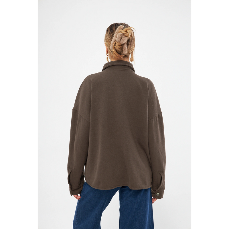 Brown Oversized Button Down Shirt | Montivo Pakistan