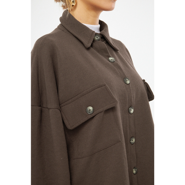 Brown Oversized Button Down Shirt | Montivo Pakistan