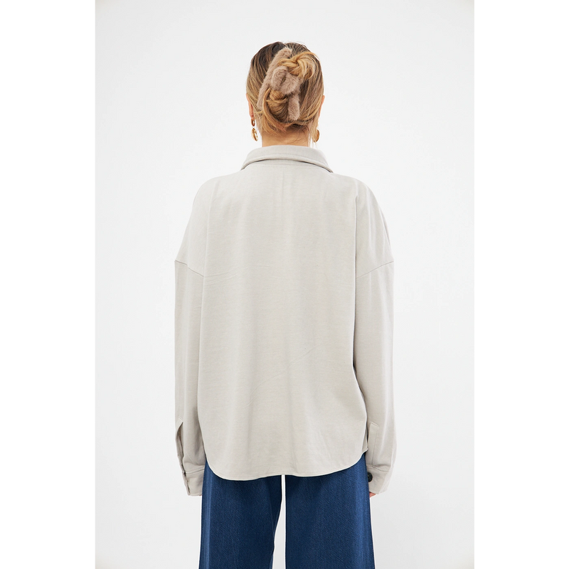 Beige Oversized Button Down Shirt | Montivo Pakistan
