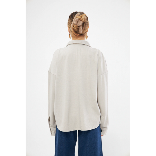 Beige Oversized Button Down Shirt | Montivo Pakistan