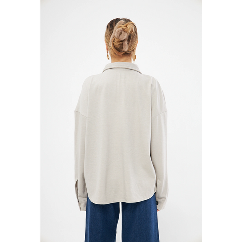 Beige Oversized Button Down Shirt | Montivo Pakistan