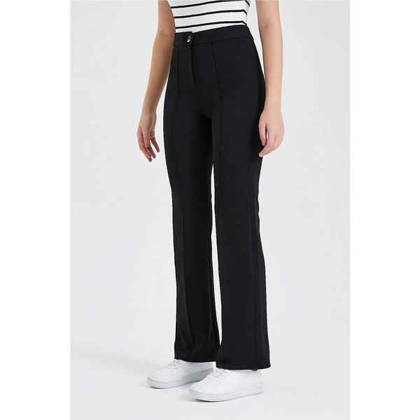 Black Extra High Waist Seam Trousers | Montivo Pakistan