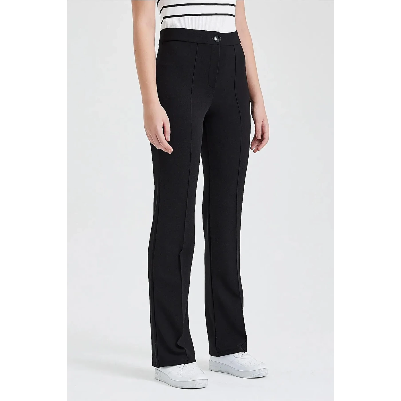 Black Extra High Waist Seam Trousers | Montivo Pakistan