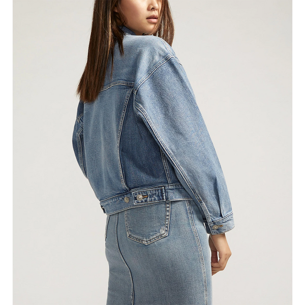 Light Blue Denim Oversized Trucker Jacket | Montivo Pakistan