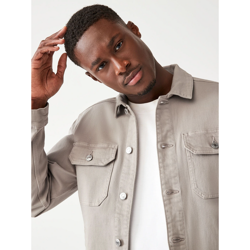 Light Beige Denim Trucker Jacket | Montivo Pakistan