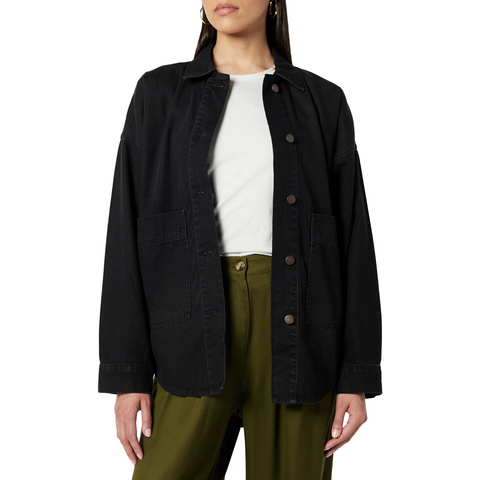 Black Women Long Denim Shirt | Montivo Pakistan