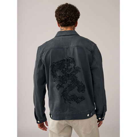 Grey Trucker Back Detailing Jacket | Montivo Pakistan