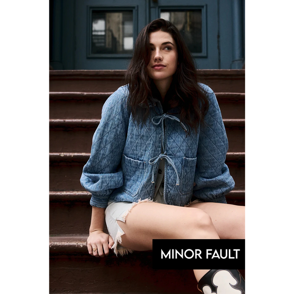 (Minor Fault) Vintage Blue Detailing Jacket | Montivo Pakistan