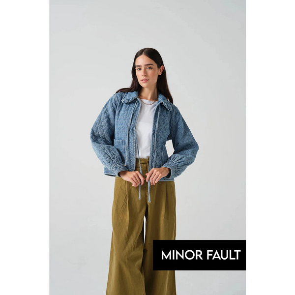 (Minor Fault) Vintage Blue Detailing Jacket | Montivo Pakistan