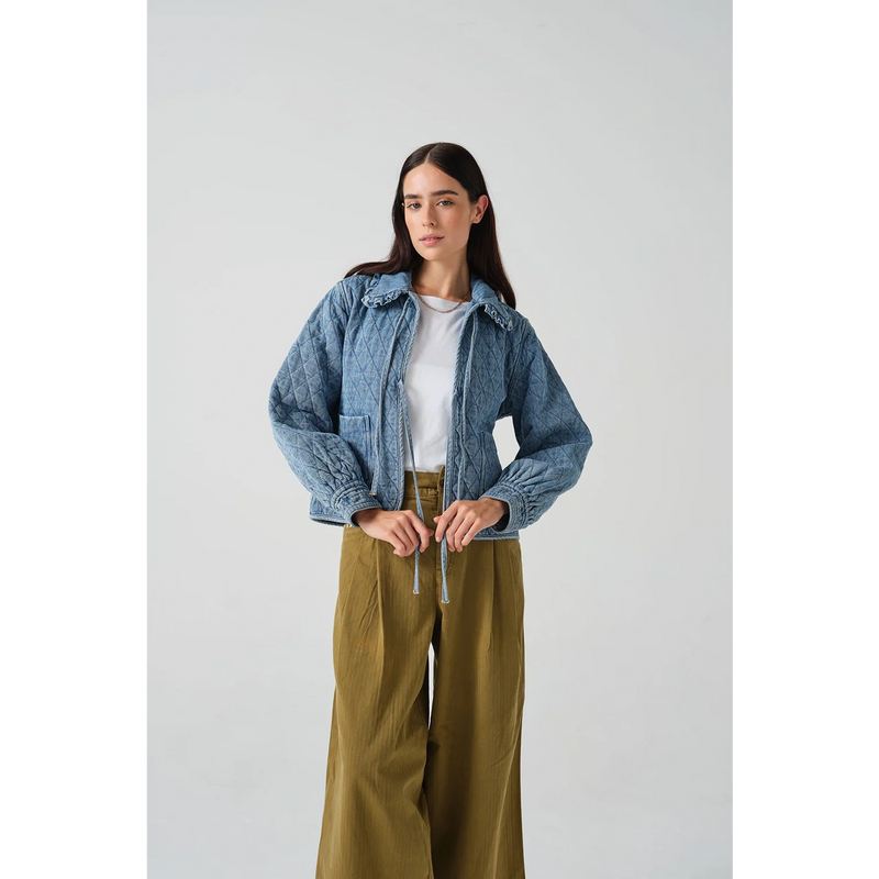Vintage Blue Detailing Jacket | Montivo Pakistan