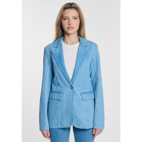 Light Blue Denim Blazer Jacket | Montivo Pakistan