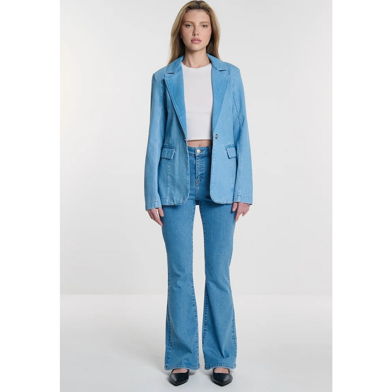 Light Blue Denim Blazer Jacket | Montivo Pakistan