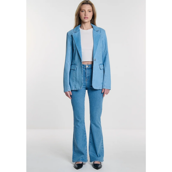 Light Blue Denim Blazer Jacket | Montivo Pakistan