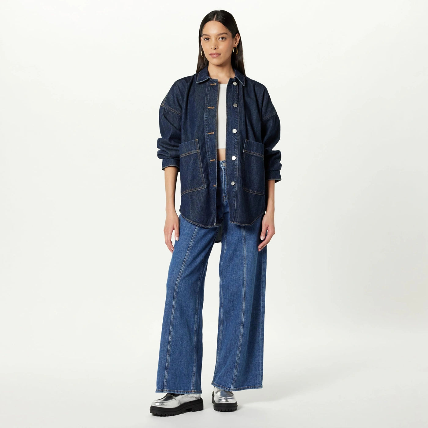 Navy Long Denim Shirt | Montivo Pakistan