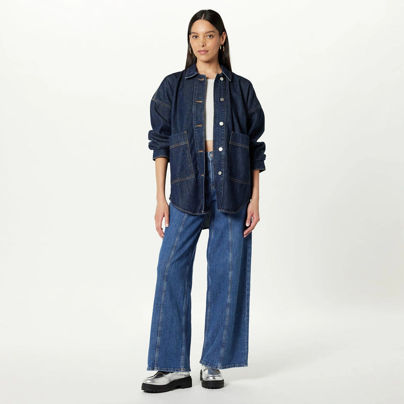 Navy Long Denim Shirt | Montivo Pakistan