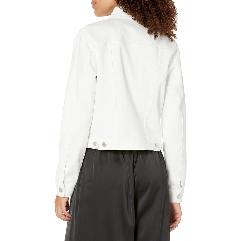 White Cropped Denim Jacket | Montivo Pakistan