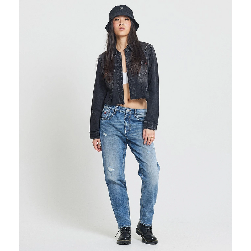 Charcoal Faded Distressed Denim Jacket | Montivo Pakistan