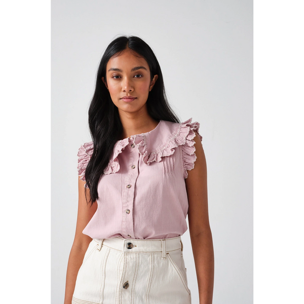 Short Sleeve in Washed Dusty Rose Blouse | Montivo Pakistan