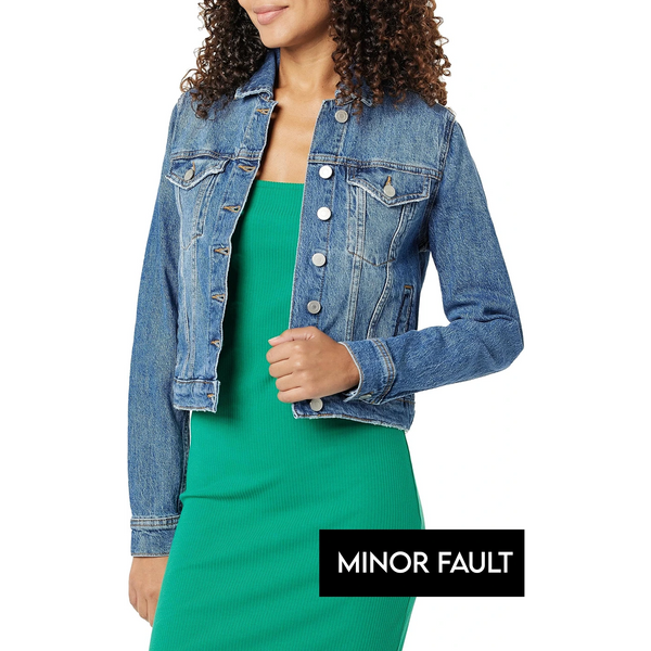 (Minor Fault) Blue Denim Crop Jacket | Montivo Pakistan