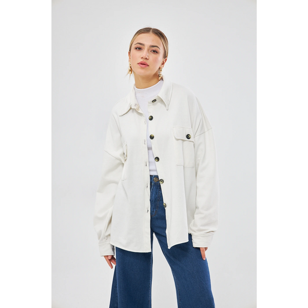 White Oversized Shacket | Montivo Pakistan