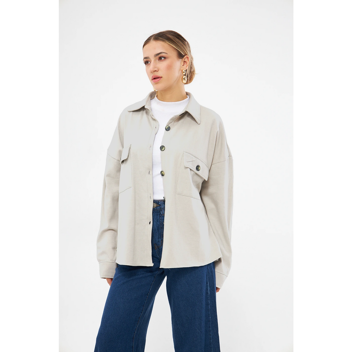 Beige Oversized Shirt | Montivo Pakistan