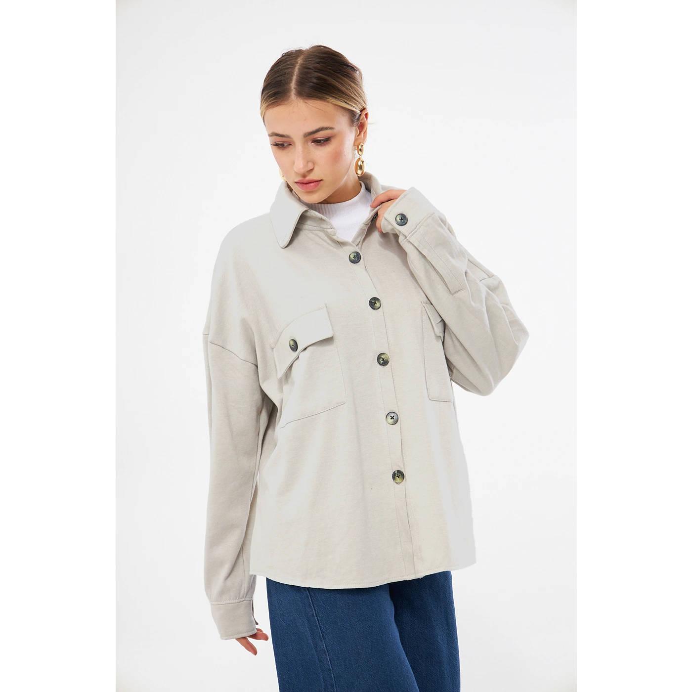 Beige Oversized Shirt | Montivo Pakistan