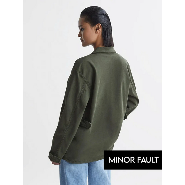 (Minor Fault) Green Cotton Utility Jacket | Montivo Pakistan