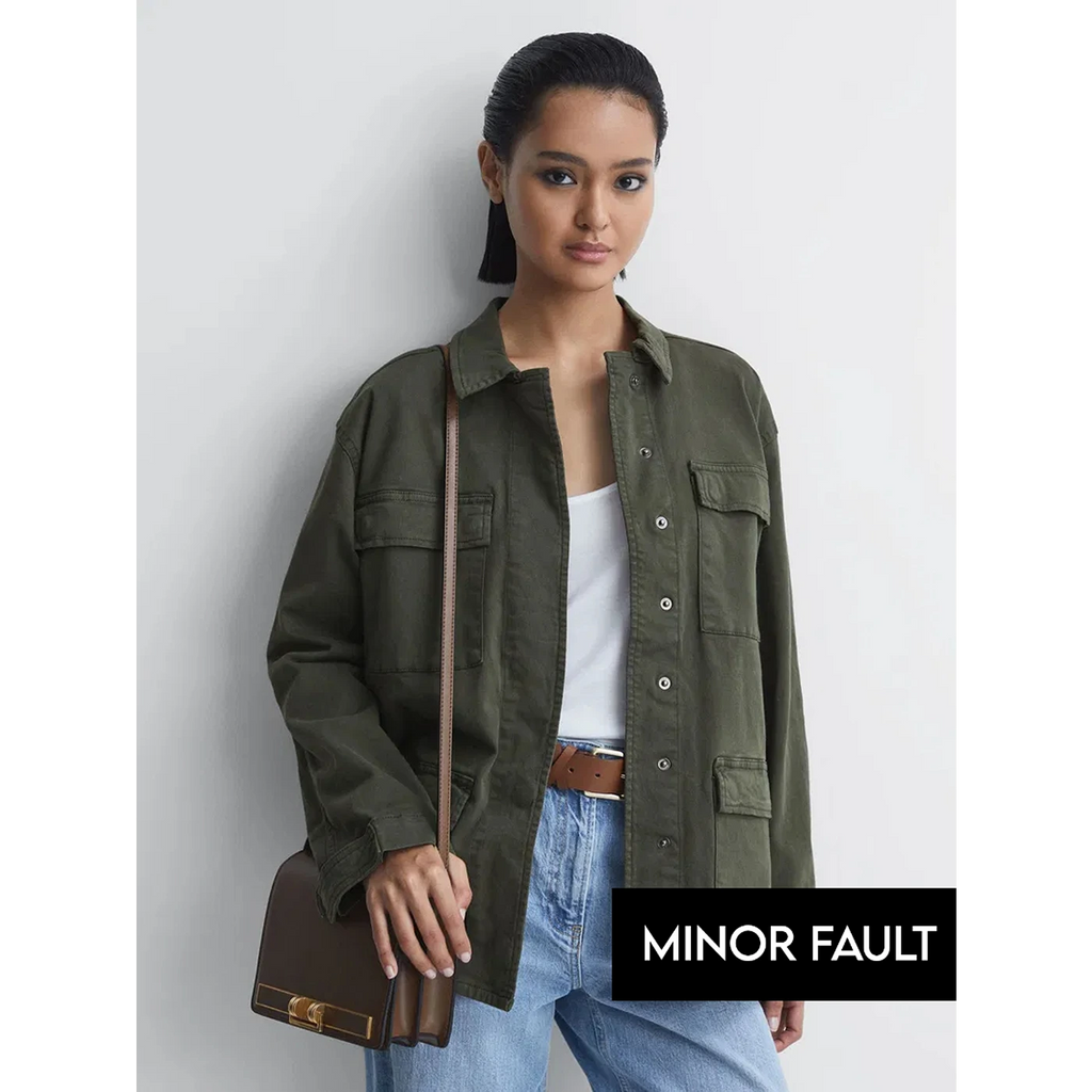 (Minor Fault) Green Cotton Utility Jacket | Montivo Pakistan