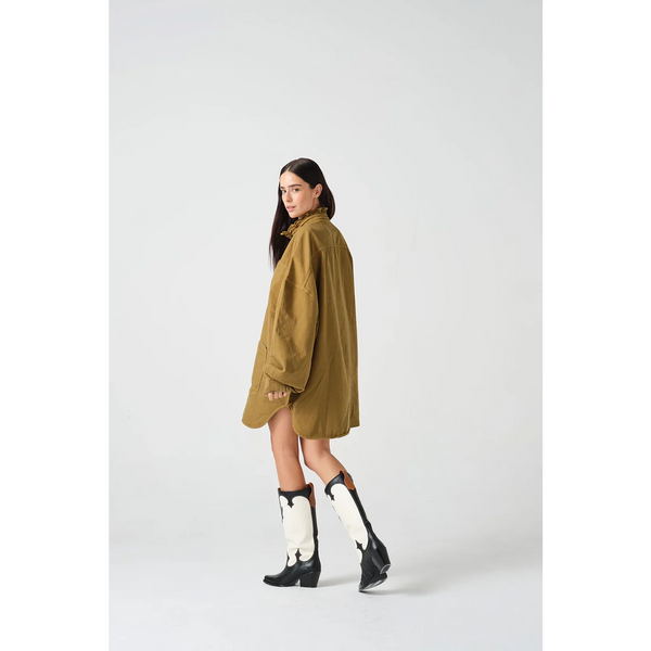 Khaki Oversized Button Down Jacket | Montivo Pakistan