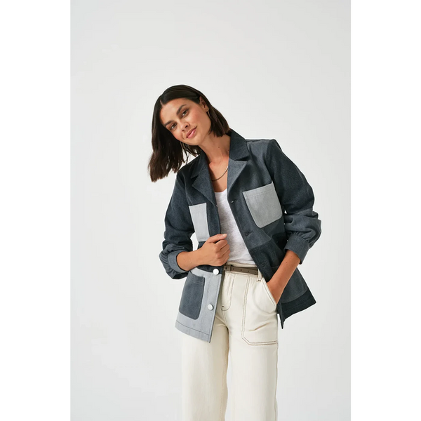 Colour Block Blazer Denim Jacket | Montivo Pakistan