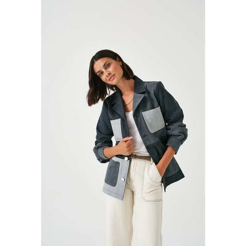 Colour Block Blazer Denim Jacket | Montivo Pakistan