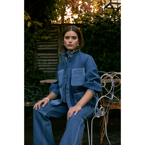 Colour Block Denim Jacket | Montivo Pakistan