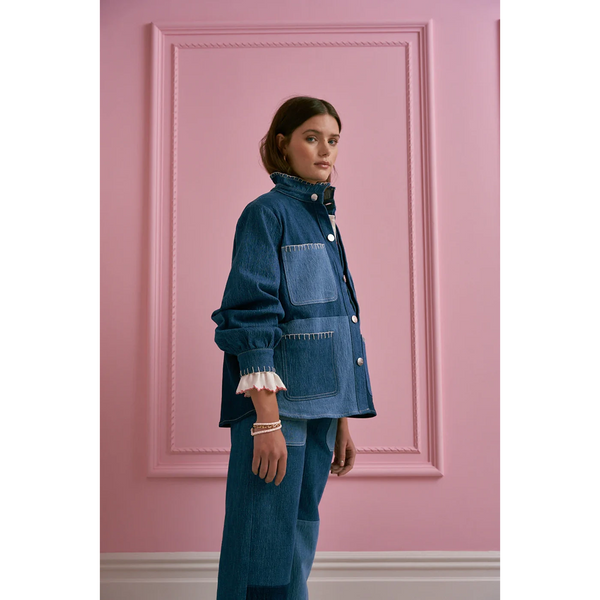 Colour Block Denim Jacket | Montivo Pakistan