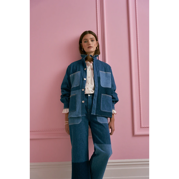 Colour Block Denim Jacket | Montivo Pakistan
