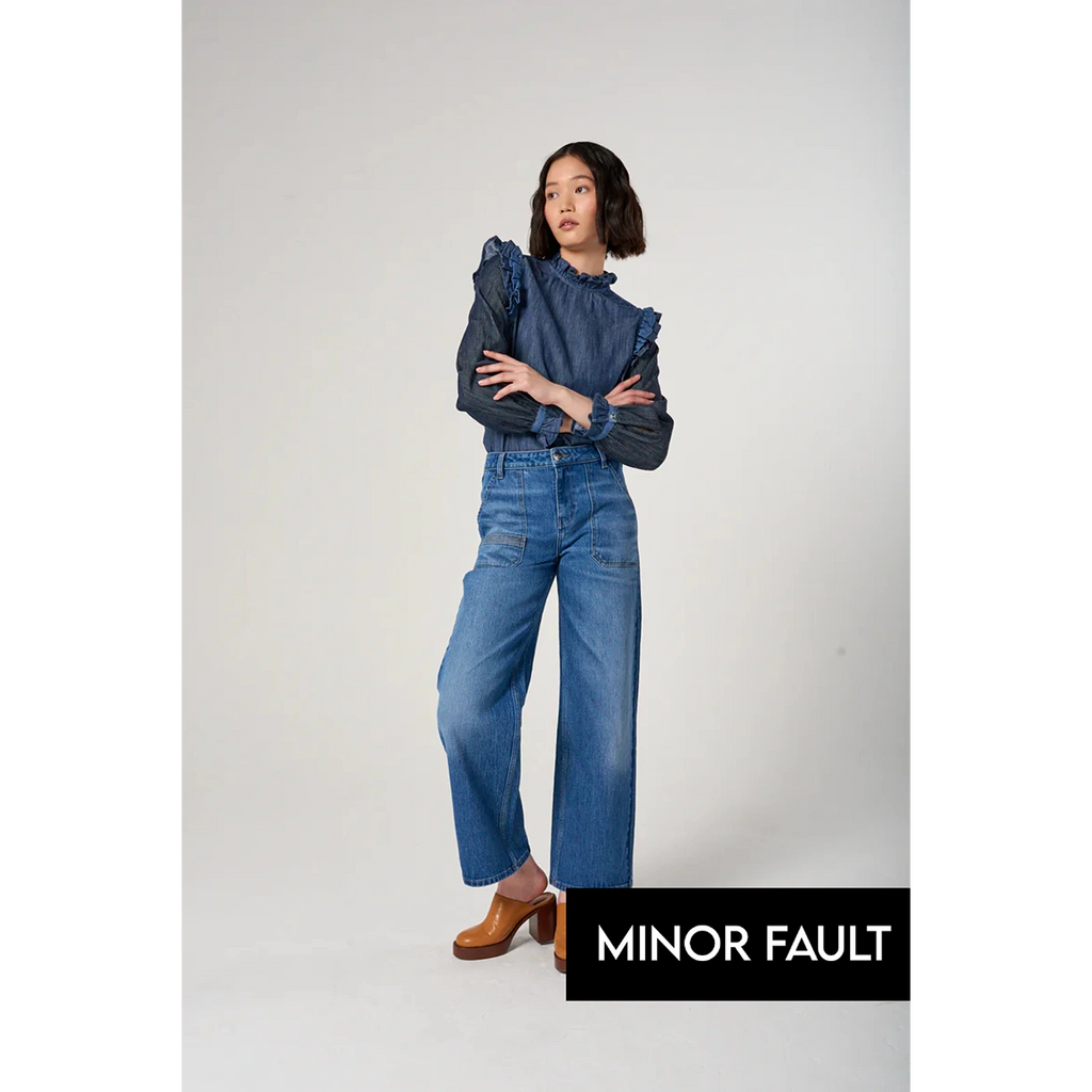 (Minor Fault) Two Tone Denim Top | Montivo Pakistan