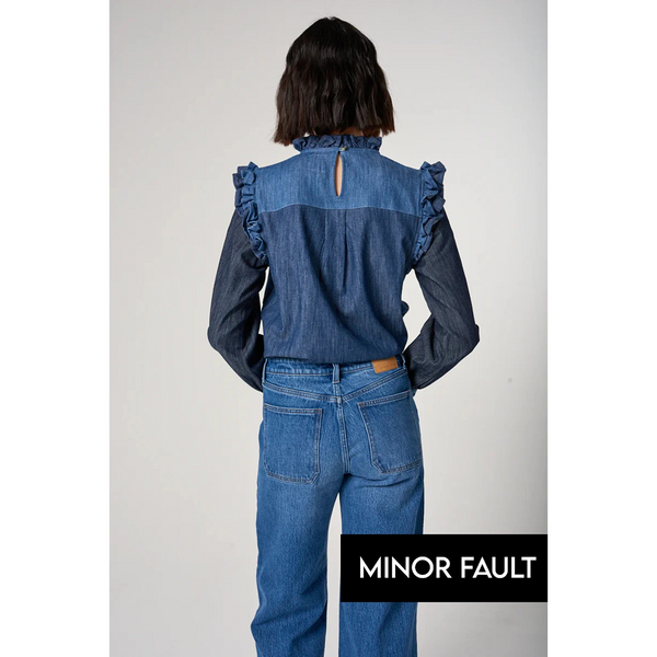 (Minor Fault) Two Tone Denim Top | Montivo Pakistan