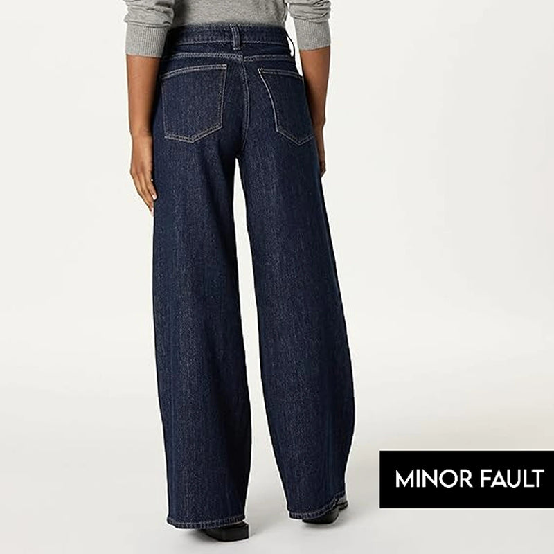 (Minor Fault) Dark Blue Relaxed Wide Leg Jeans | Montivo Pakistan