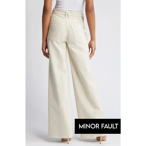 (Minor Fault) Light Beige Skate Wide Leg Jeans | Montivo Pakistan