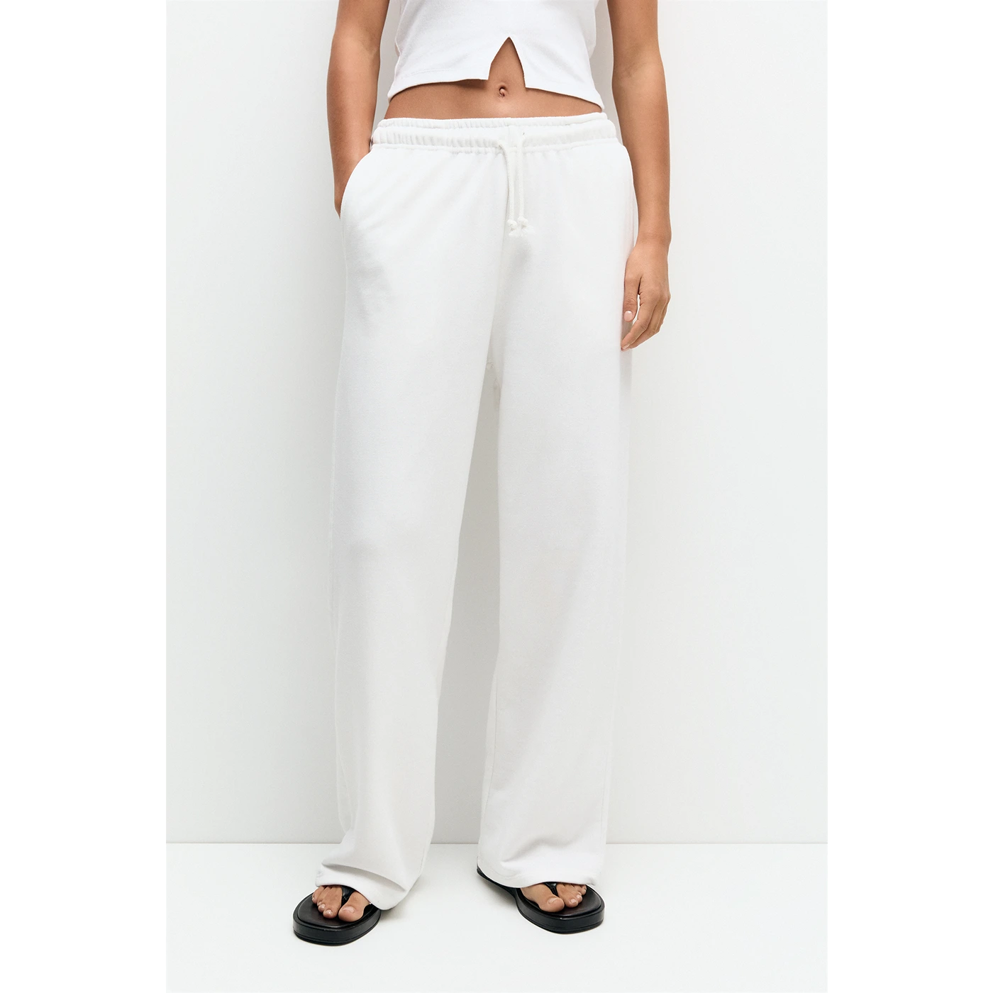 White Wide Leg Trousers | Montivo Pakistan