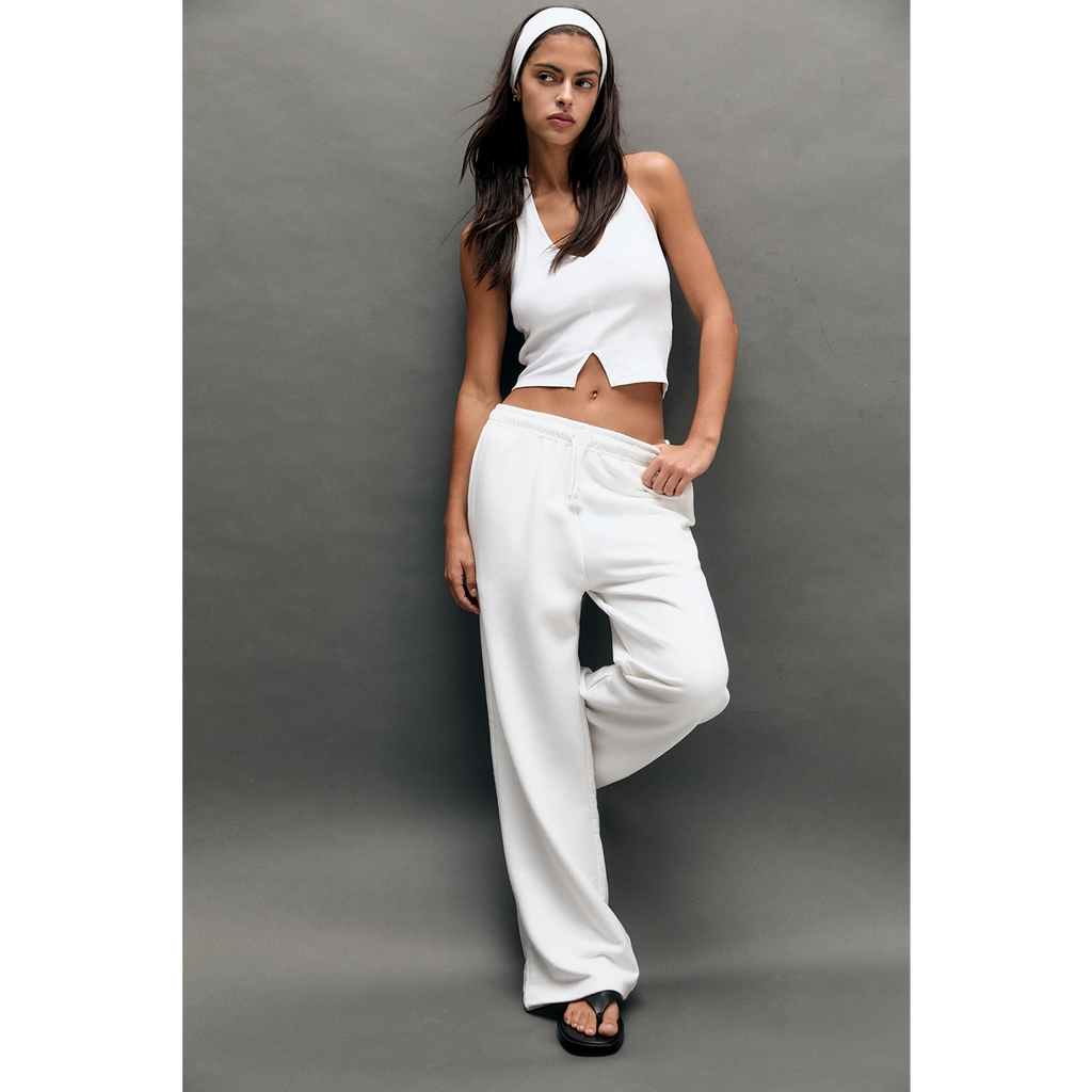 White Wide Leg Trousers | Montivo Pakistan