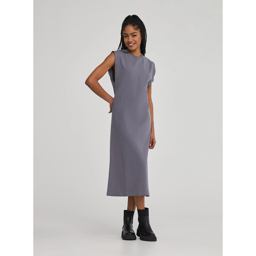 Grey Sleeveless Midi Dress | Montivo Pakistan