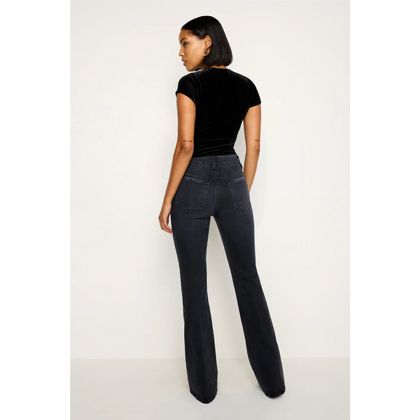 Charcoal Pull-On Flare Jeans | Montivo Pakistan