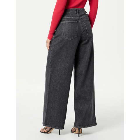 Charcoal Wash Relaxed Wide Leg Jeans | Montivo Pakistan
