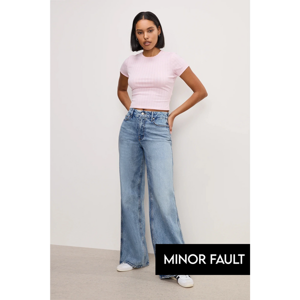 (Minor Fault) Blue Wide Leg Jeans | Montivo Pakistan