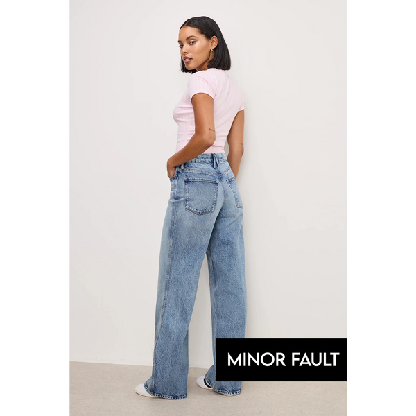 (Minor Fault) Blue Wide Leg Jeans | Montivo Pakistan