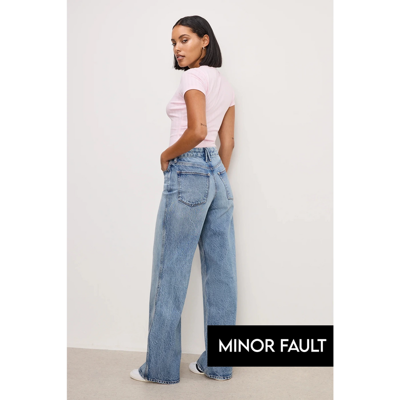 (Minor Fault) Blue Wide Leg Jeans | Montivo Pakistan