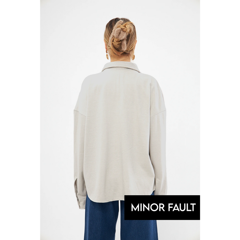 (Minor Fault) Beige Oversized Shirt | Montivo Pakistan