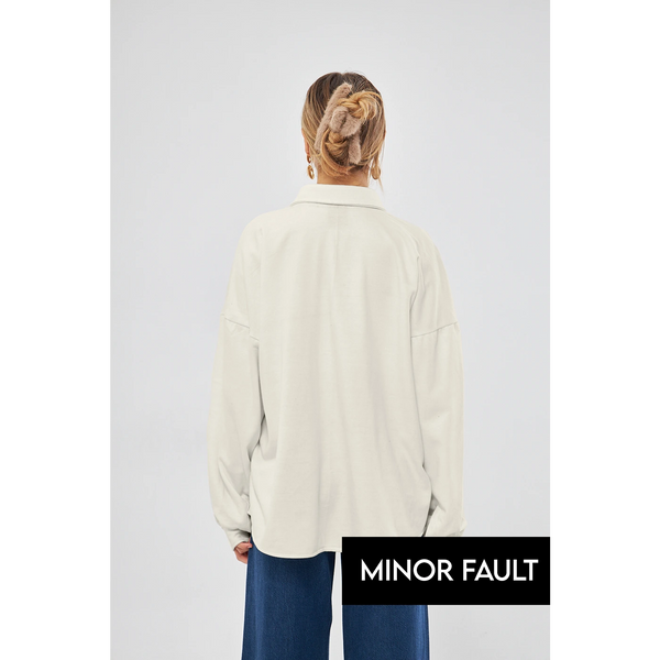 (Minor Fault) Offwhite Oversized Shacket | Montivo Pakistan